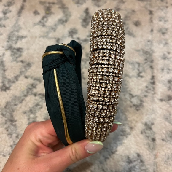 Accessories - Headbands - green/gold and rhinestones